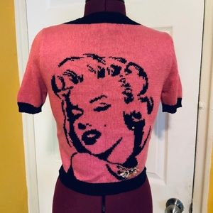 RARE Betsey Johnson Marilyn Monroe cropped sweater